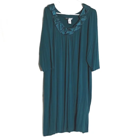 Simply Chloe Dao | Dresses | Simply Chloe Dao Ruffle Dark Aqua Midi 34  Sleeves Dress | Poshmark